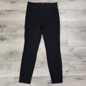 Spanx Jeans Ankle Skinny Women's Medium Black Pants Jeans High‎ Rise Frayed Hem